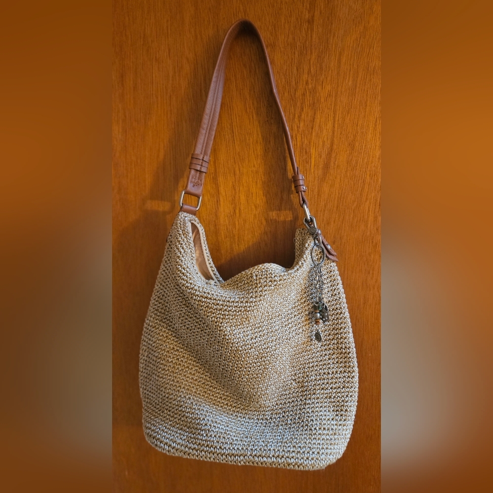 The Sak Tan and Brown Hobo Bag with Textured Design